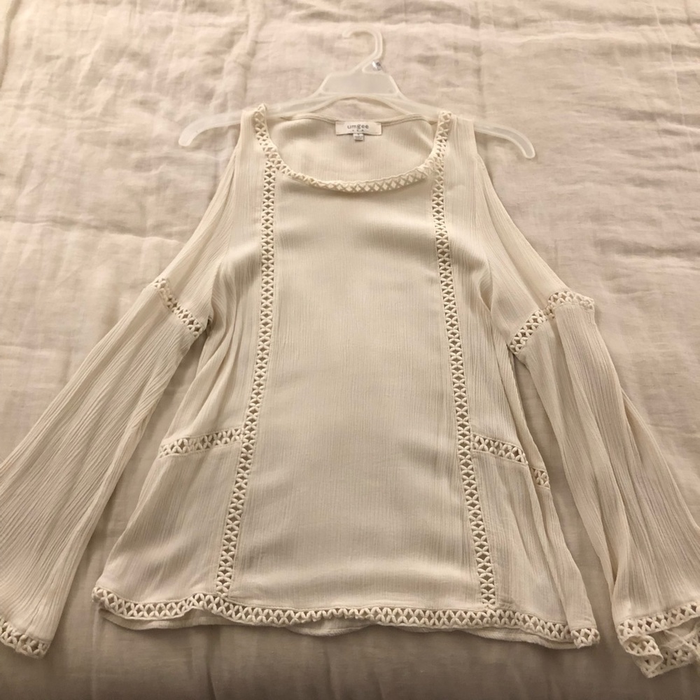 Cold shoulder white top